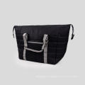 Oversized Black Canvas Lunch Bag